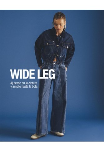 Jean Wide Leg Tiro Medio Denim índigo Mujer Azul Gef
