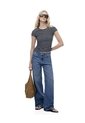 Camiseta Slim Algodón Rayas Mujer Negro de Gef
