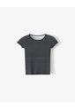 Camiseta Slim Algodón Rayas Mujer Negro de Gef