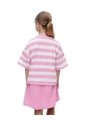 Camiseta Relaxed Manga Corta Rosada Rayas Niña Rosa de Gef