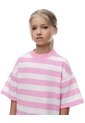 Camiseta Relaxed Manga Corta Rosada Rayas Niña Rosa de Gef