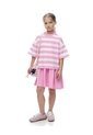 Camiseta Relaxed Manga Corta Rosada Rayas Niña Rosa de Gef