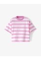 Camiseta Relaxed Manga Corta Rosada Rayas Niña Rosa de Gef