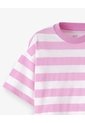 Camiseta Relaxed Manga Corta Rosada Rayas Niña Rosa de Gef