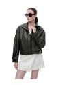 Chaqueta Regular Tipo Cuero Verde Mujer Verde de Gef