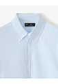 Camisa Manga Larga Regular Algodón Azul Hombre Azul de Gef
