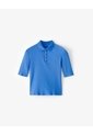Polo Slim Tejido De Punto Algodón Azul Mujer Azul de Gef