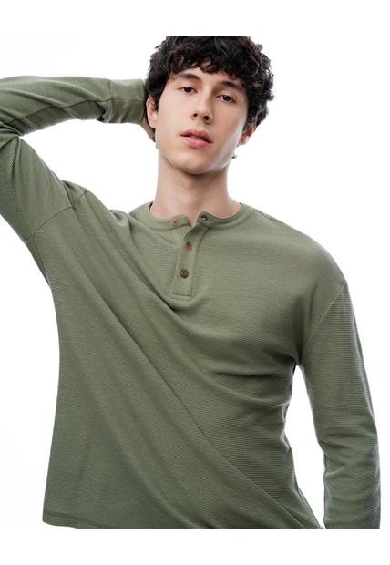 Camibuzo Regular Algodón Oliva Hombre Verde
