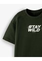 Camiseta Oversize Algodón Estampada Niño Verde de Gef