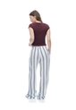 Pantalón Relaxed Tiro Medio Azul Rayas Mujer Azul de Gef