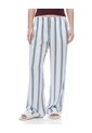 Pantalón Relaxed Tiro Medio Azul Rayas Mujer Azul de Gef