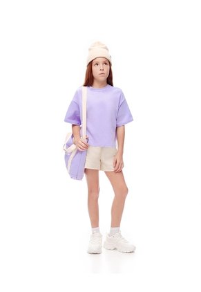 Camiseta Oversize Algodón Lavanda Niña Lila