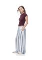 Pantalón Relaxed Tiro Medio Azul Rayas Mujer Azul de Gef