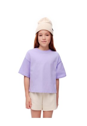 Camiseta Oversize Algodón Lavanda Niña Lila