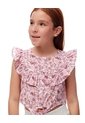 Blusa Regular Boleros Rosada Estampada Niña Rosa de Gef