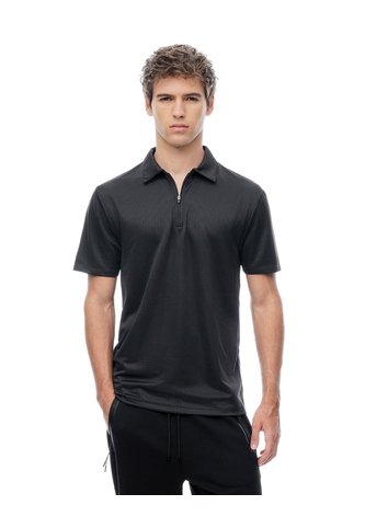 Polo Deportiva Secado Rápido Negro Hombre Negro Gef