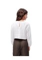 Blusa Crop Manga Larga Algodón Blanca Niña Blanco de Gef