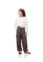 Blusa Crop Manga Larga Algodón Blanca Niña Blanco de Gef