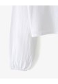 Blusa Crop Manga Larga Algodón Blanca Niña Blanco de Gef