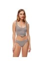 Crop Top Slim Seamless Taupe Mujer Marron de Gef
