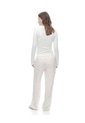 Pantalón Regular Tiro Medio Blanco Estampado Mujer Blanco de Gef