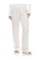 Pantalón Regular Tiro Medio Blanco Estampado Mujer Blanco de Gef