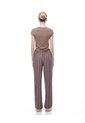 Pantalón Regular Tiro Medio Café Rayas Mujer Cafe de Gef