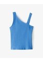 Camiseta Asimétrica Slim Rib Algodón Azul Niña Azul de Gef