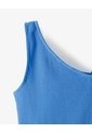 Camiseta Asimétrica Slim Rib Algodón Azul Niña Azul de Gef