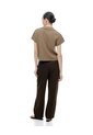 Pantalón Loose Tiro Medio Chocolate Mujer Chocolate de Gef