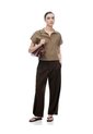Pantalón Loose Tiro Medio Chocolate Mujer Chocolate de Gef