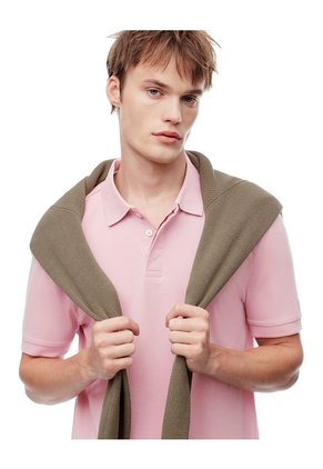 Polo Slim Palo De Rosa Hombre Rosa
