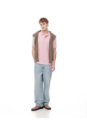 Polo Slim Palo De Rosa Hombre Rosa