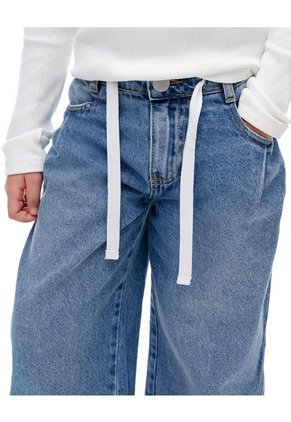 Pantalón Loose Tiro Medio índigo Niña Azul