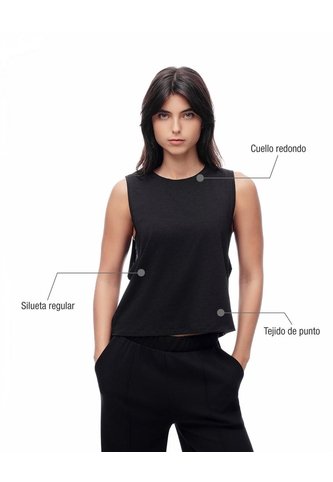 Camiseta Esqueleto Deportiva Negra Mujer Negro Gef