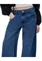 Jean Barrel Tiro Medio índigo Oscuro Mujer Azul de Gef
