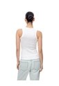 Camiseta Esqueleto Slim Rib Algodón Blanca Mujer Blanco de Gef