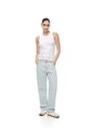 Camiseta Esqueleto Slim Rib Algodón Blanca Mujer Blanco de Gef