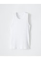 Camiseta Esqueleto Slim Rib Algodón Blanca Mujer Blanco de Gef