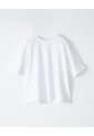 Camiseta Oversize Algodón Blanca Mujer Blanco de Gef