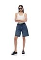 Camiseta Manga Sisa Slim Rib Algodón Blanca Mujer Blanco de Gef