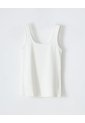 Camiseta Manga Sisa Slim Rib Algodón Blanca Mujer Blanco de Gef