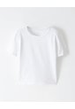 Camiseta Crop Slim Algodón Blanca Mujer Blanco de Gef