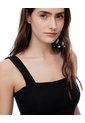 Crop Top Slim Rib Algodón Negra Mujer Negro de Gef