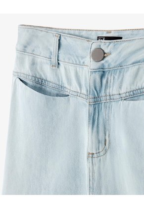 Falda Larga Tiro Medio índigo Claro Mujer Azul