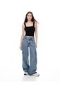 Crop Top Slim Rib Algodón Negra Mujer Negro de Gef