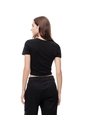 Camiseta Crop Slim Algodón Negra Mujer Negro de Gef