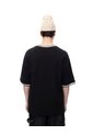 Camiseta Regular Algodón Negra Bordada Hombre Negro de Gef