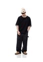Camiseta Regular Algodón Negra Bordada Hombre Negro de Gef