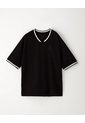 Camiseta Regular Algodón Negra Bordada Hombre Negro de Gef